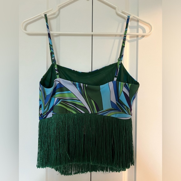 House of Harlow 1960 Green Crop Top with Fringe XS - Picture 4 of 5